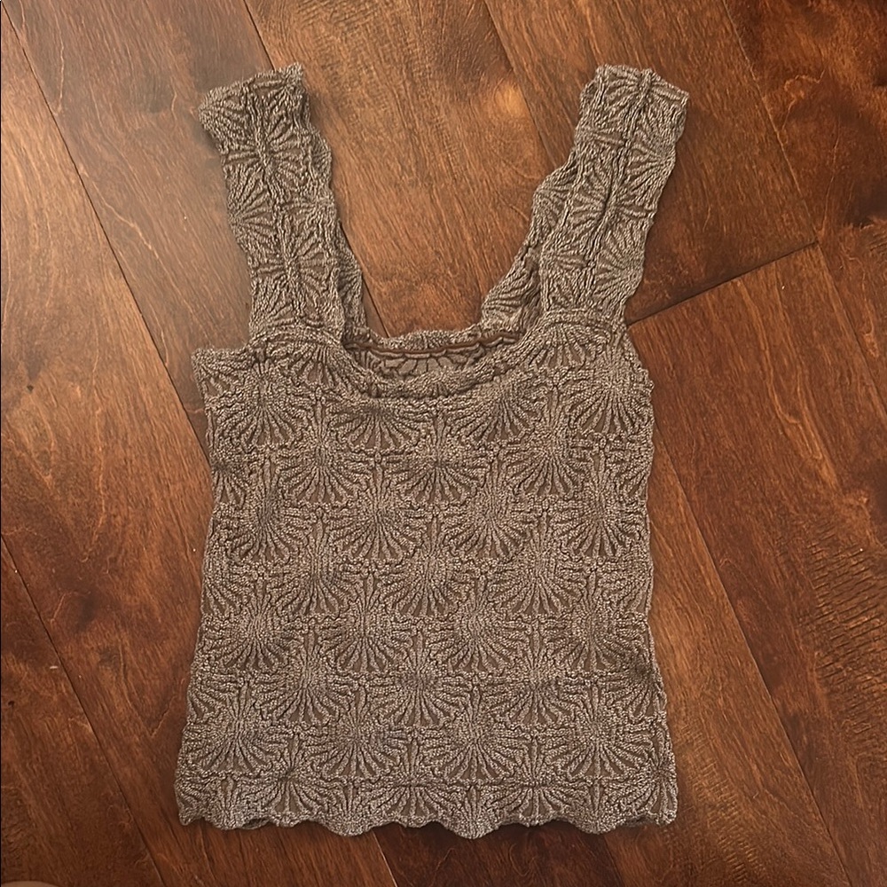 Elegant Gray/Purple Textured Women's Free People Top